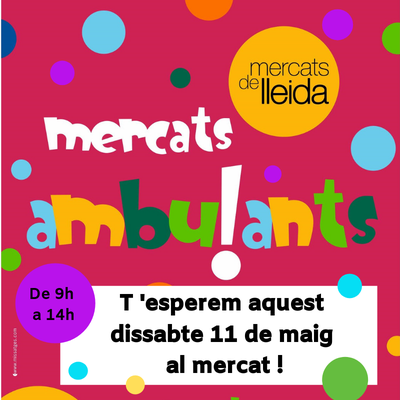 Imatge del event Aquest dissabte 11 de maig MERCAT!