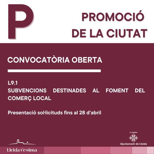 Imatge de la notícia L’Ajuntament de Lleida impulsa una nova convocatòria d’ajuts per reforçar el comerç local