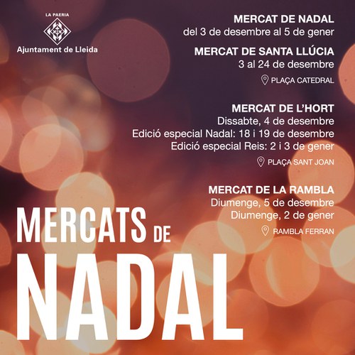 Imatge de la notícia #CompremaLleidaperNadal: Tot a punt per als Mercats de Nadal a Lleida 