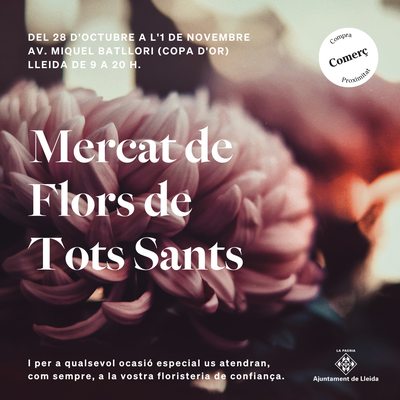 El Mercat de les Flors de Tots Sants, instal·lat a partir del 28 d’octubre a l’av. Miquel Batllori 